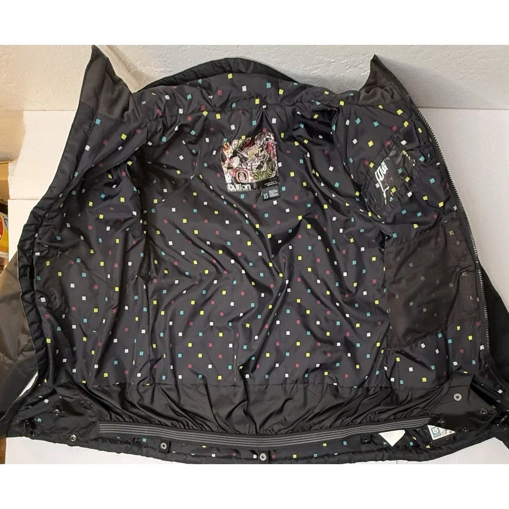 Burton Snowboarding Ski Puffer Jacket Women Size XS Black Quilted‎ Sporty Skiing